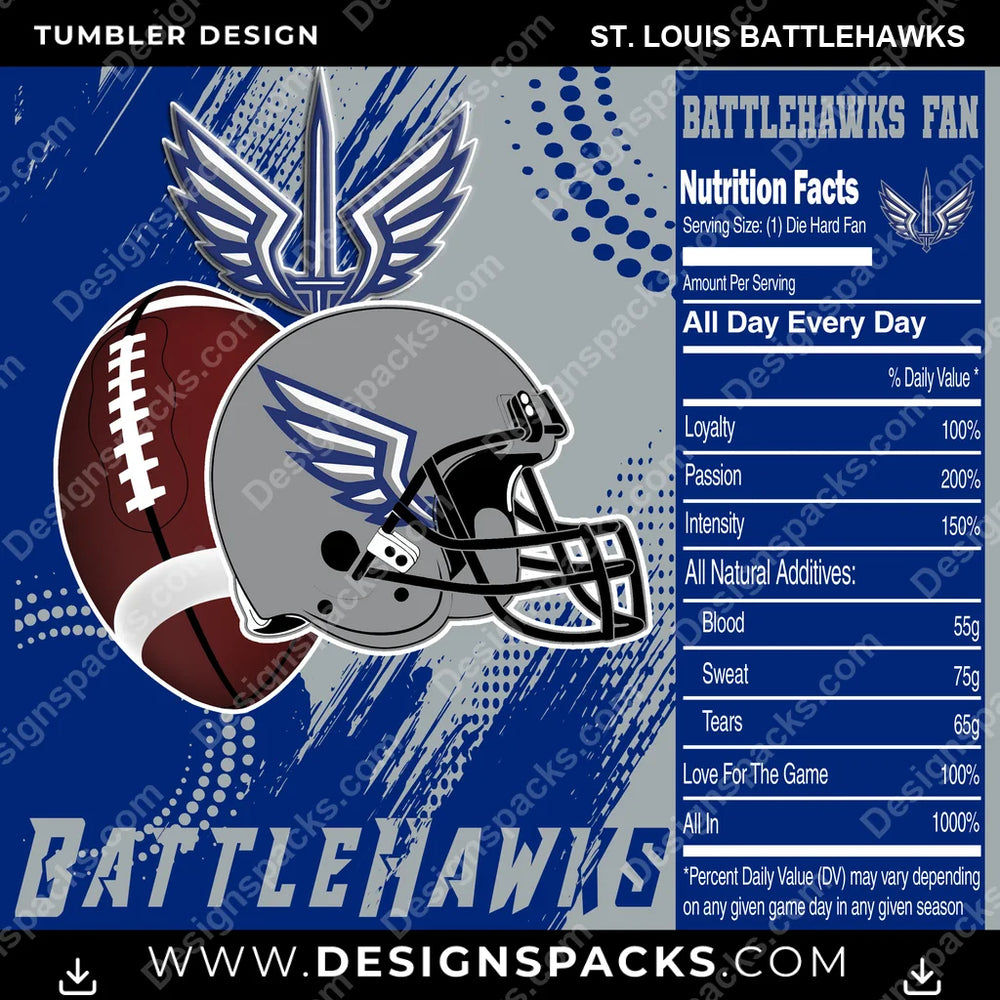 Canada Football Team Fan St. Louis Battlehawks CFL Canada Tumbler Digital Wrap Design Download