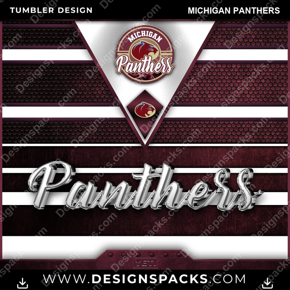 Canada Football YETI Michigan Panthers CFL Canada Tumbler Digital Wrap Design Download