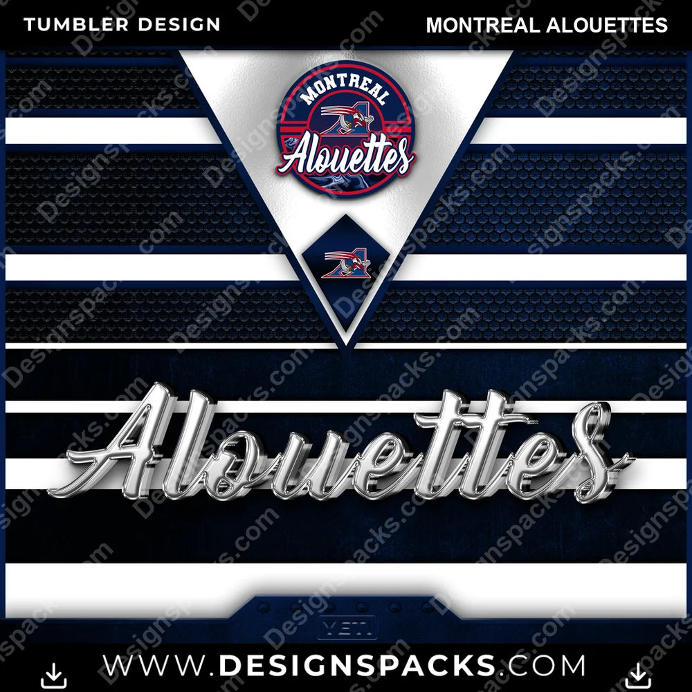Canada Football YETI Montreal Alouettes CFL Canada Tumbler Digital Wrap Design Download