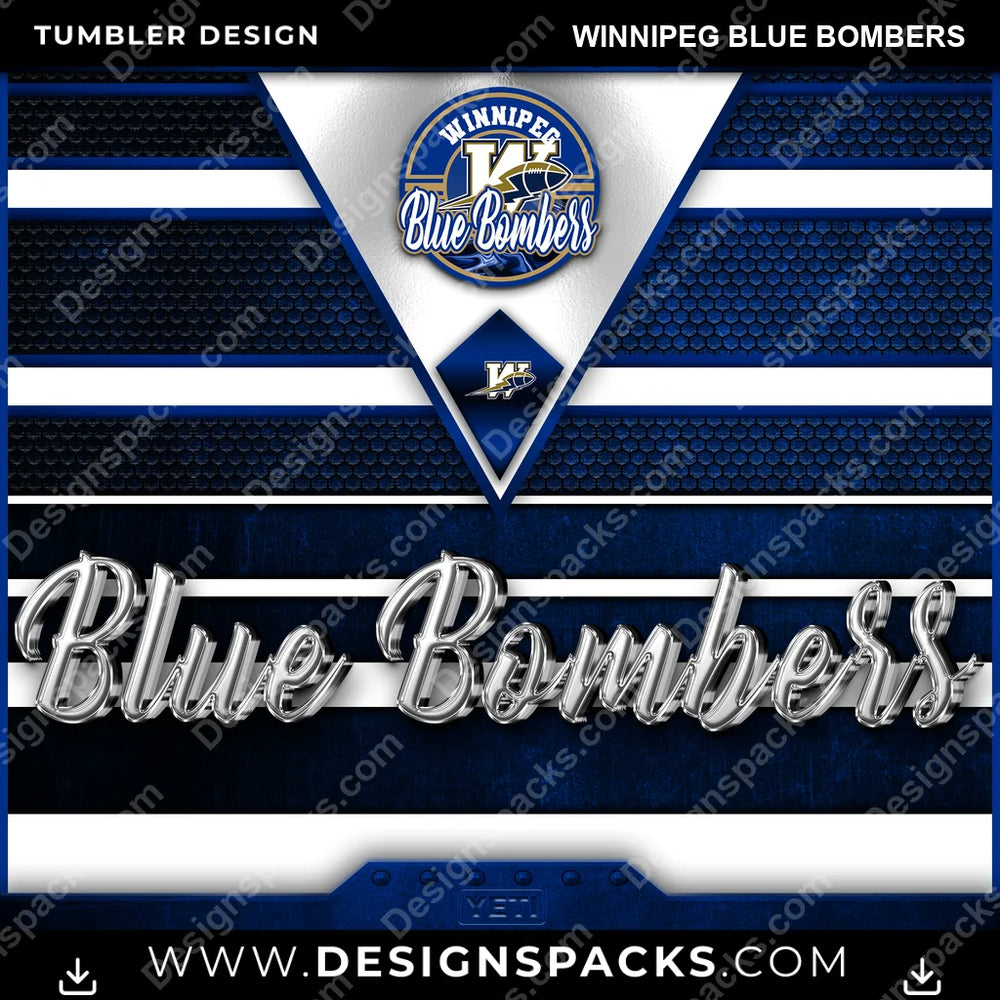 Canada Football YETI Winnipeg Blue Bombers CFL Canada Tumbler Digital Wrap Design Download
