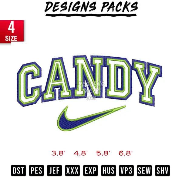 candy and swoosh fill Embroidery Design 