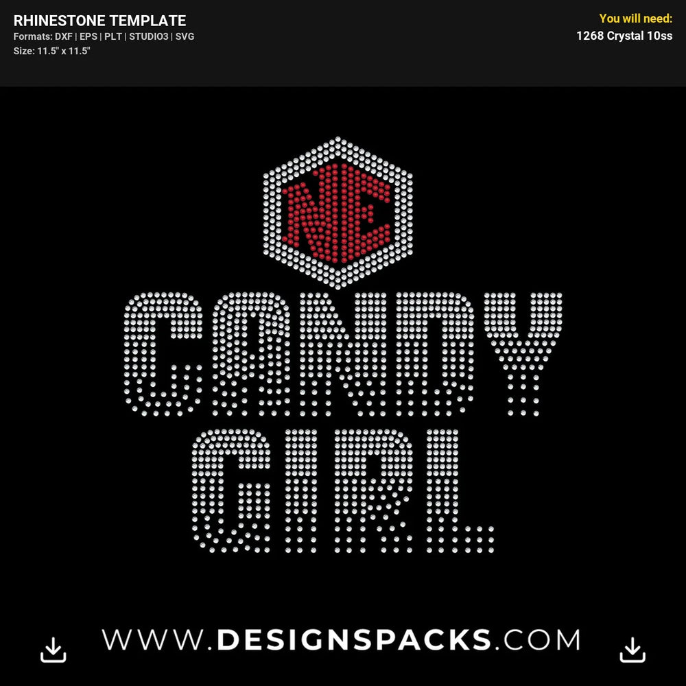 Candy Girl New Edition Rhinestone Digital Template