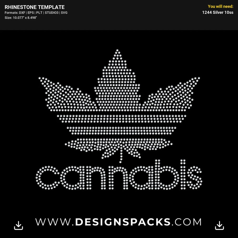 Cannabis Updated Rhinestone Digital Template