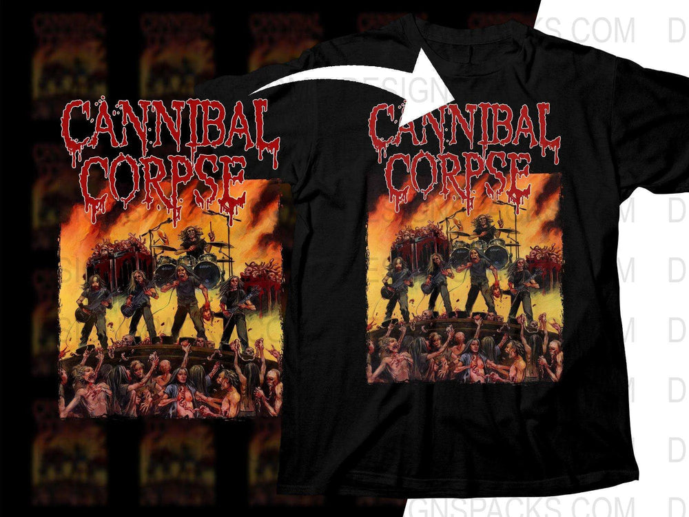 Cannibal Corpse Band Live Performance Rock Png Halftone Digital Download