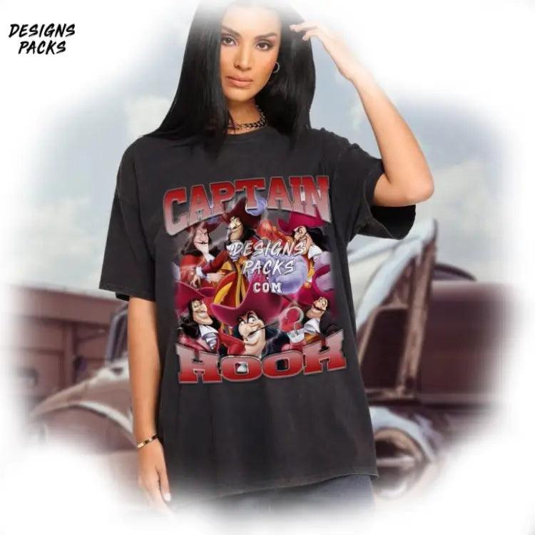 Captain Hook Villains Homage Tv Cartoon Vintage Graphic Png Design
