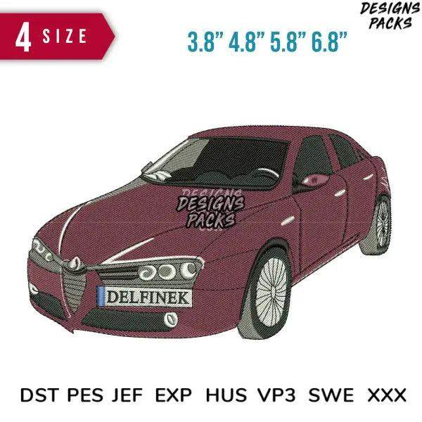Car Delfinex Embroidery Design  3.8" 4.8" 5.8" 6.8"