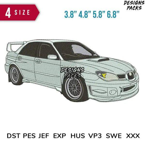 Car Silver Embroidery Design  3.8" 4.8" 5.8" 6.8"