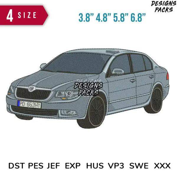 car Skoda Embroidery Design  3.8" 4.8" 5.8" 6.8"