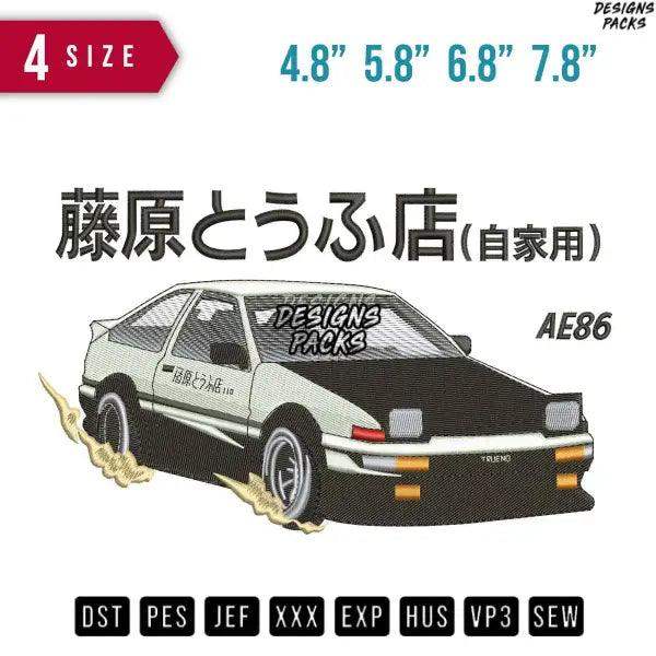 Car Toyota AE86 Embroidery Design