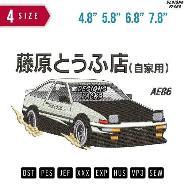 Car Toyota AE86 Embroidery Design