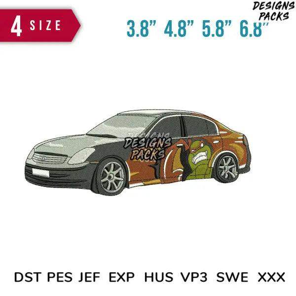 Car Wrapping Embroidery Design  3.8" 4.8" 5.8" 6.8"