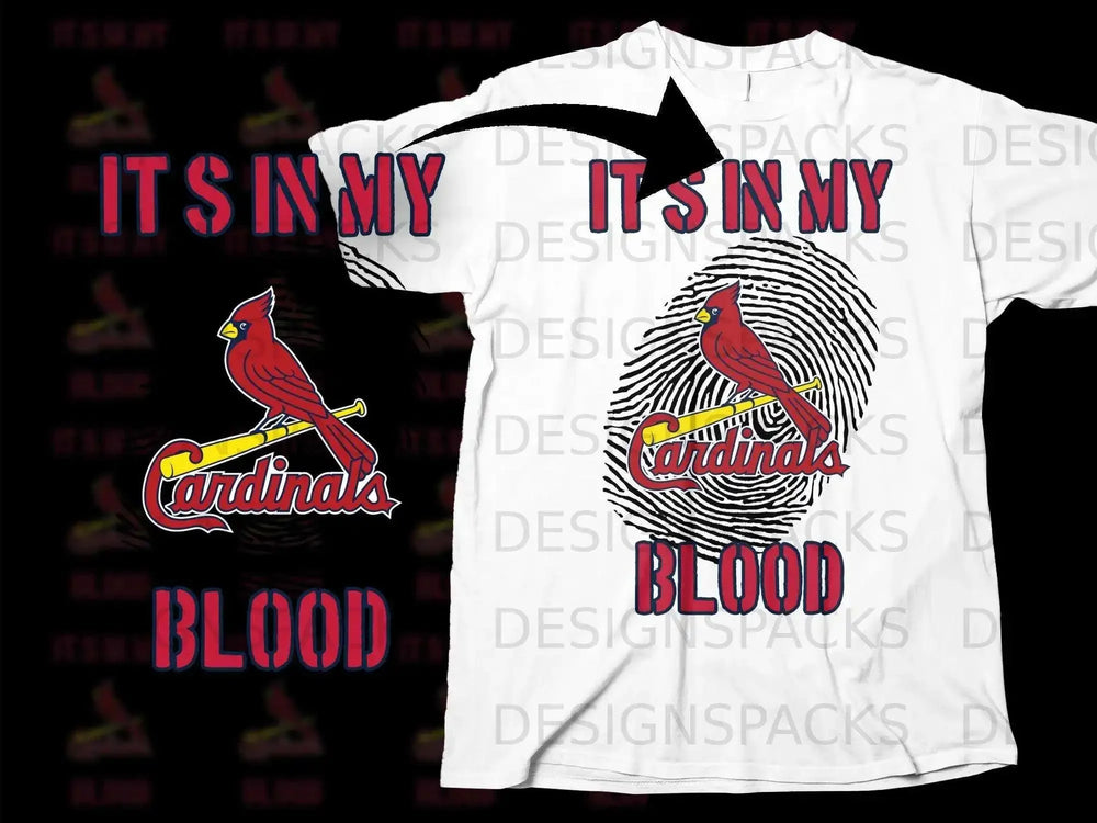Cardinals It's In My Blood Fingerprint Design Shirt