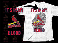 Load image into Gallery viewer, Cardinals It's In My Blood Fingerprint Design Shirt

