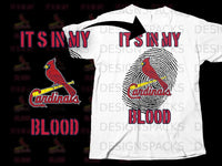Load image into Gallery viewer, Cardinals It's In My Blood Fingerprint Design Shirt
