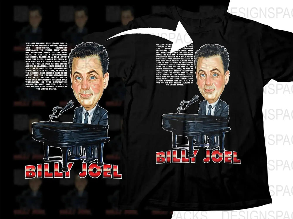 Caricature of Famous Singer at Piano Png Digital Download