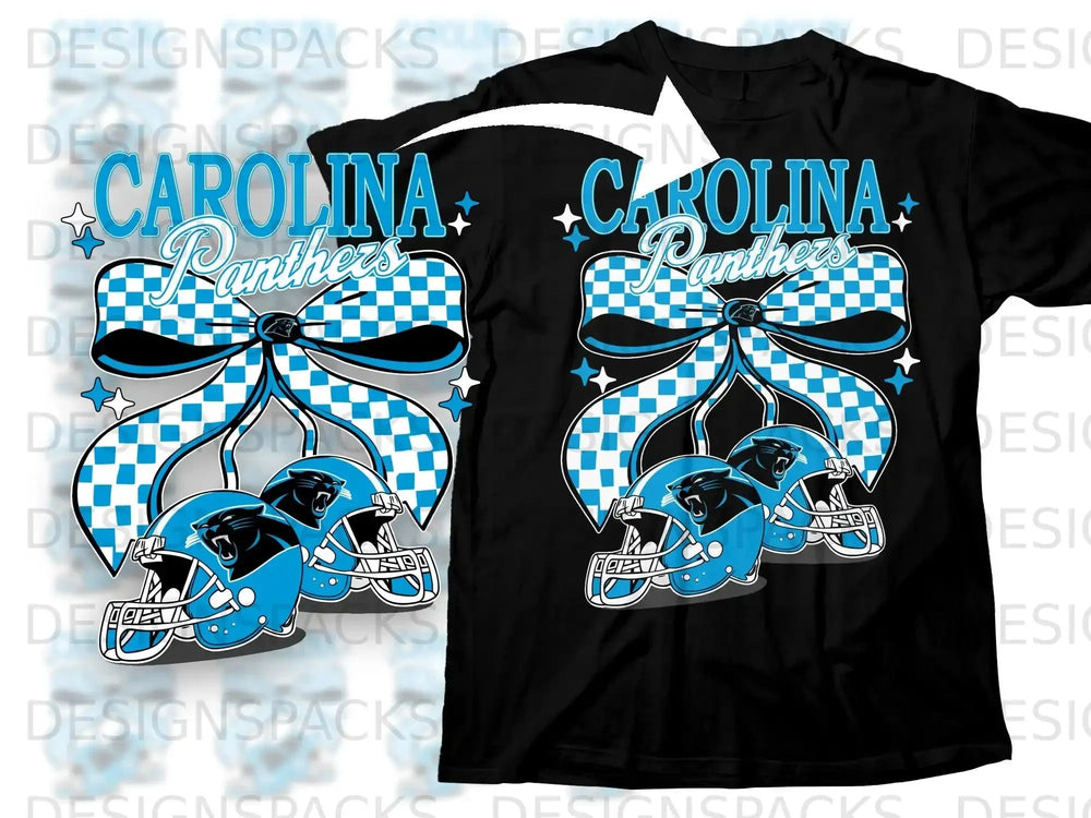 Carolina Panthers Bow and Helmets Graphic T-shirt