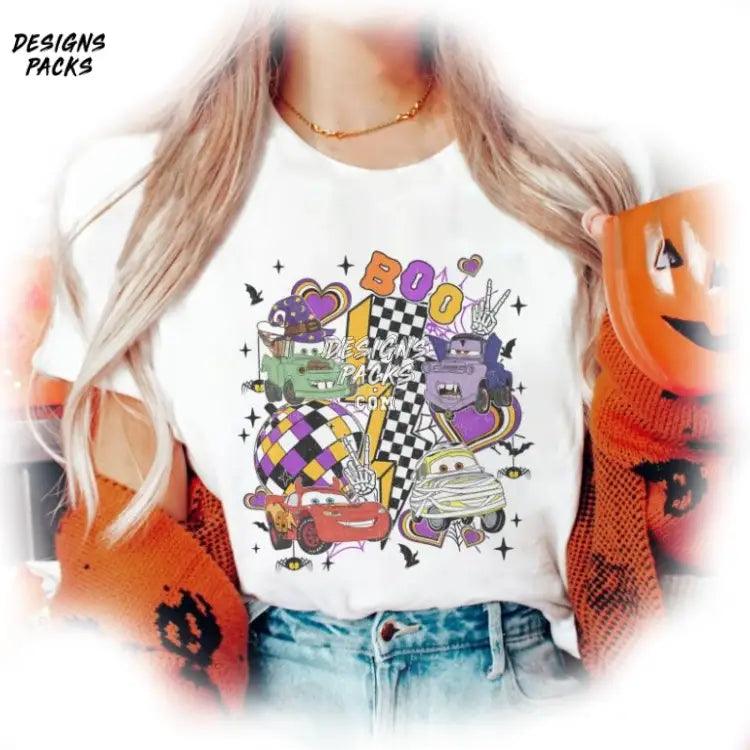 Cars Halloween Costume Sublimation Cartoon Checkered Png Design