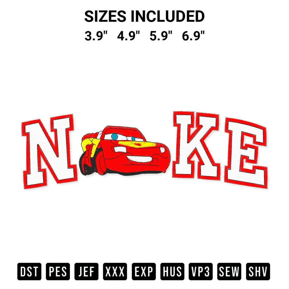Cars Logo Nike Embroidery Design