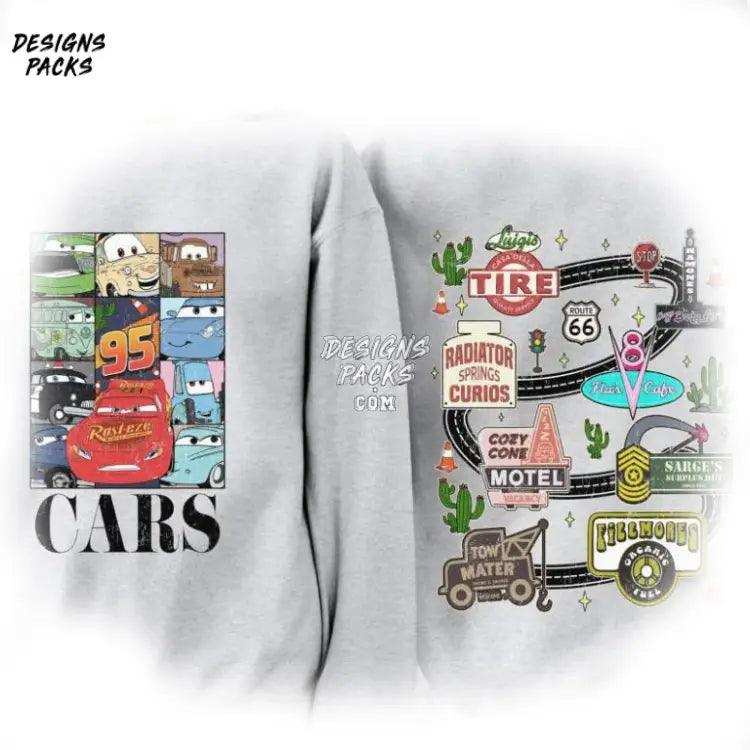 Cars Movie Radiator Springs Cartoon Vintage Png Design