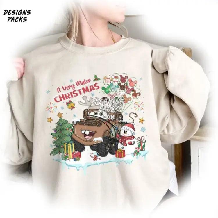 Cartoon Cars Christmas Vintage Ow Mater Png Design
