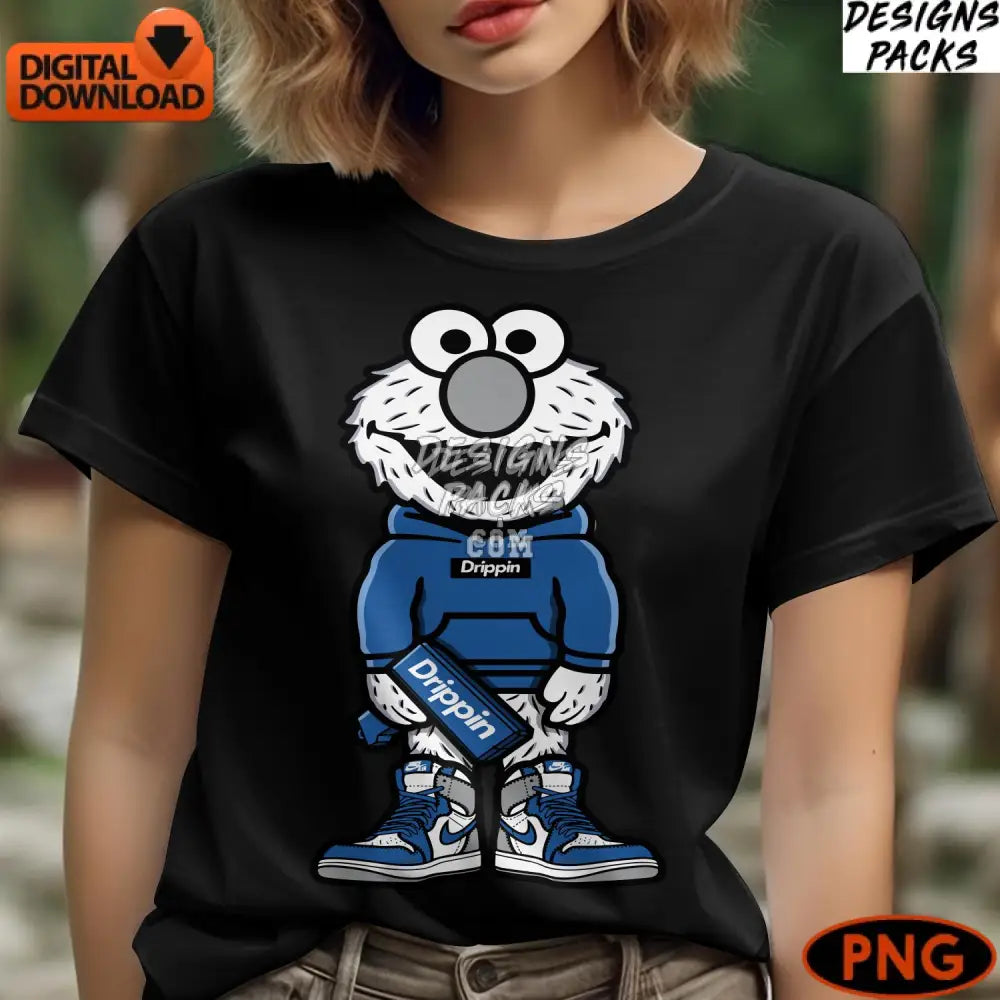 Cartoon Character Digital Art Hip Streetwear Style Instant Download Png File