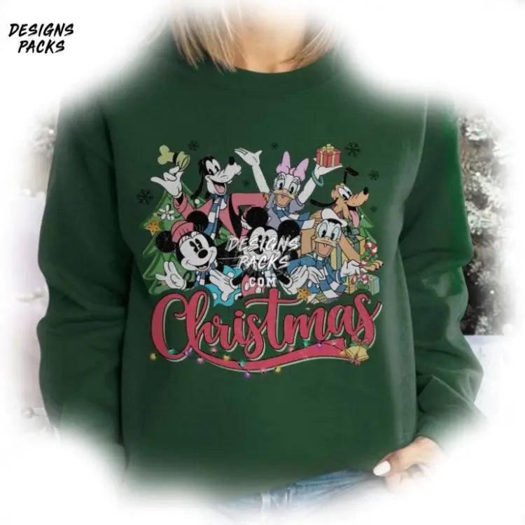 Cartoon Christmas Vibes Mickey Minnie Goofy Donald Family Vacation Matching For Png Design