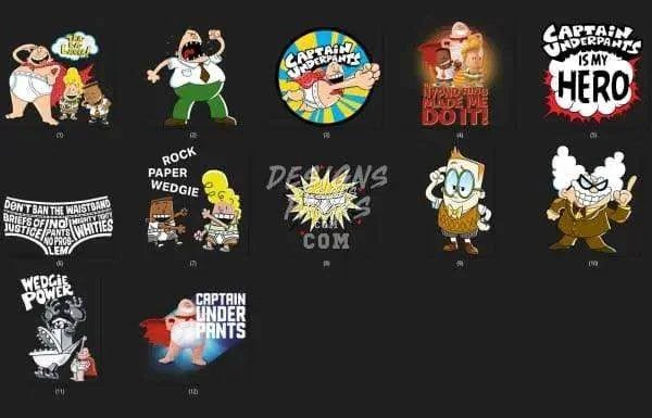 12 Cartoon Designs Bundle PNG