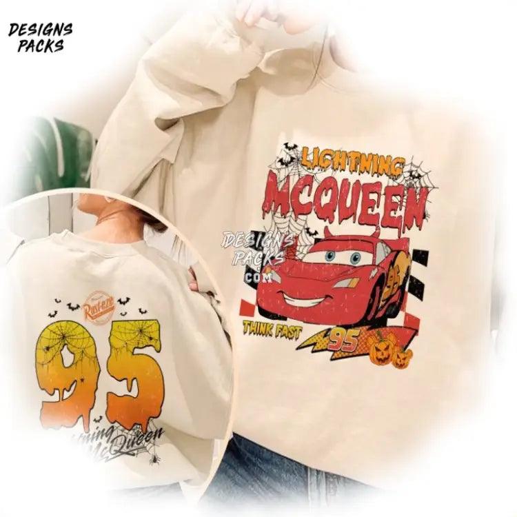 Cartoon Land Cars Family Trip Lightning Mcqueen Halloween Png Design