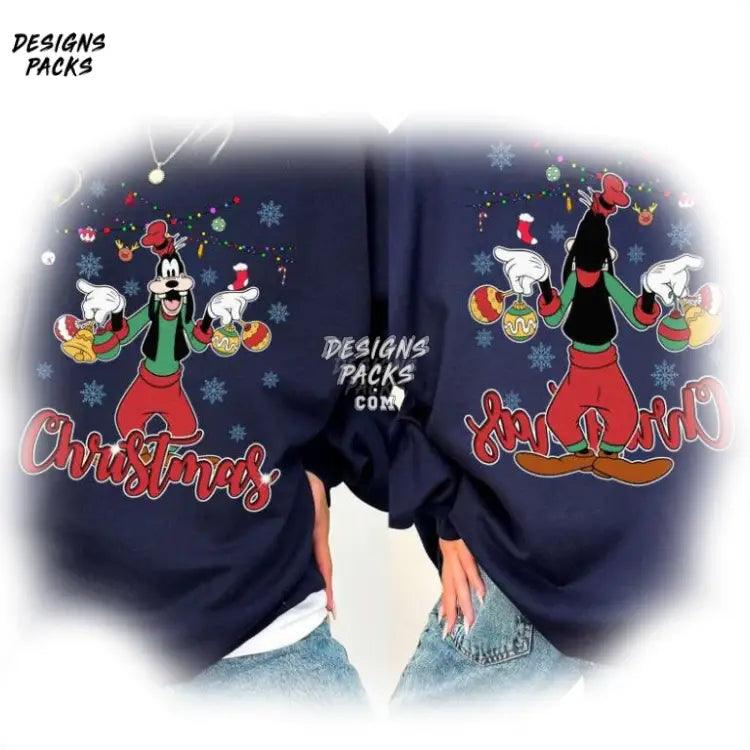 Cartoon Land Christmas Mickey’s Very Merry Party Two - Sided Goofy Ornament Png Design