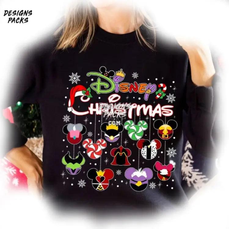 Cartoon Land Christmas Mickey’s Very Merry Christmas Party Mickey Villains Ornaments Png Design