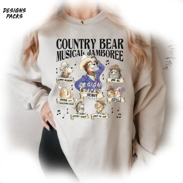 Cartoon Land Country Bear Poster Vintage Jamboree Musical Characters Group Png Design