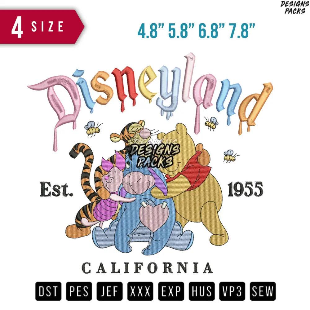 Cartoon Land Est 1955 California Embroidery Design