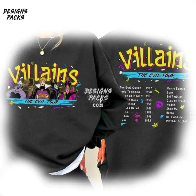 Cartoon Land Evil Queens Villains Tour Vintage Png Design