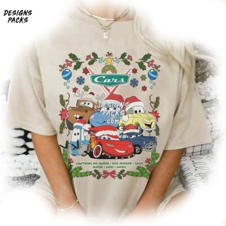Cartoon Land Family Xmas Light Mcqueen Cars Christmas Png Design