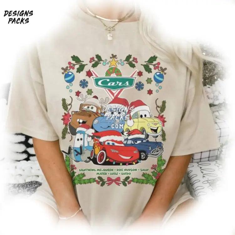 Cartoon Land Family Xmas Light Mcqueen Cars Christmas Png Design