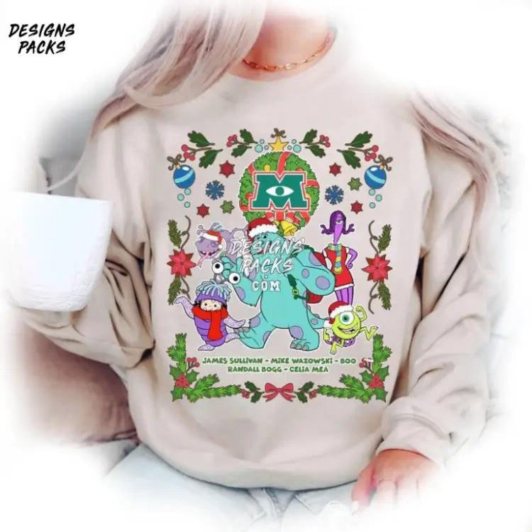 Cartoon Land Family Xmas Monster University Christmas Inc Png Design
