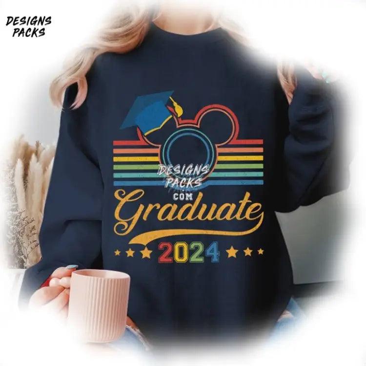 Cartoon Land Graduation Family Mickey Graduate 2024 Png Design