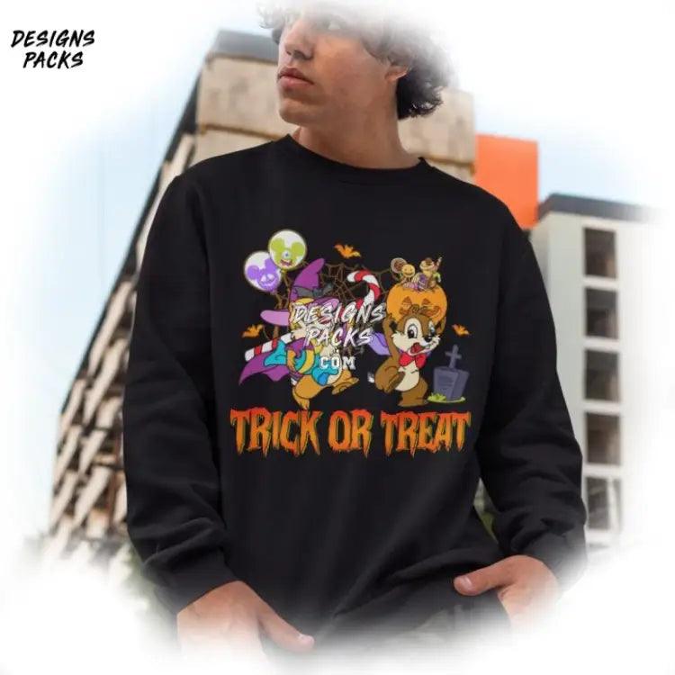 Cartoon Land Halloween Double Trouble Sublimation Chip And Dale Trick Or Treat Png Design