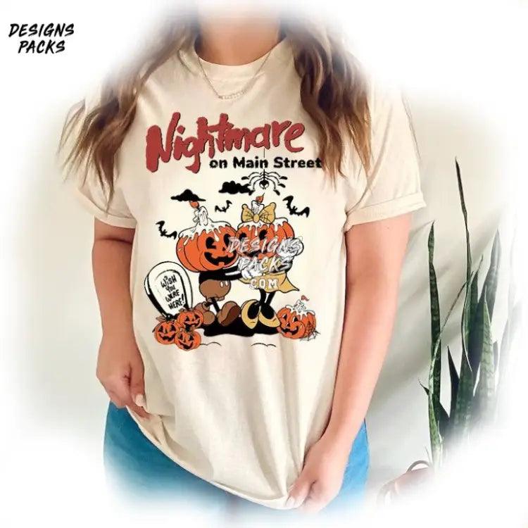 Cartoon Land Halloween Pumpkin Family Trip Mickey Nightmare On Mainstreet Png Design