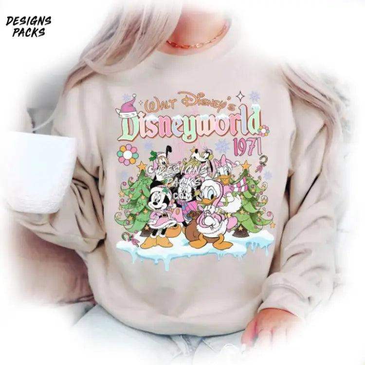 Cartoon Land Pink Christmas Family Est 1971 Png Design