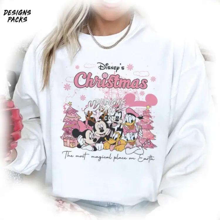 Cartoon Land Pink Christmas Wdw Trip Mickey And Friends Png Design