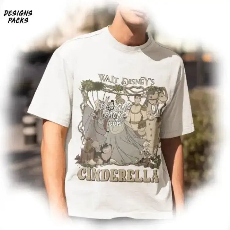 Cartoon Land Princess Walt World Cinderella Vintage Png Design