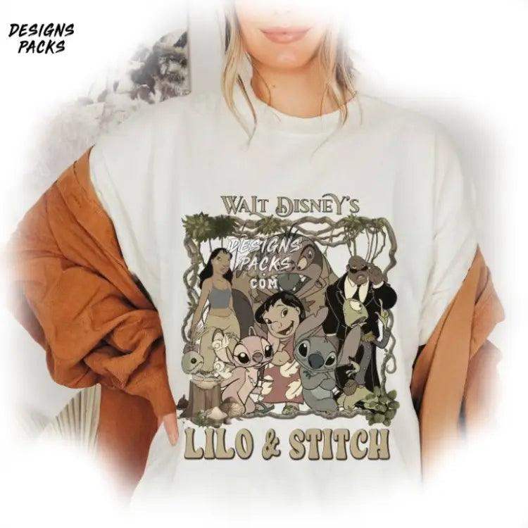 Cartoon Land Stitch Ohana Means Vintage Lilo And Png Design