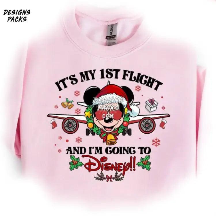 Cartoon Land Trip Mickey Chritsmas And Minnie First Flight Png Design