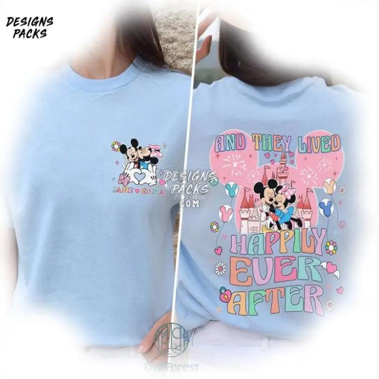 Cartoon Land Wedding Happily Ever After Personalized Mickey Minnie Couple Png Design