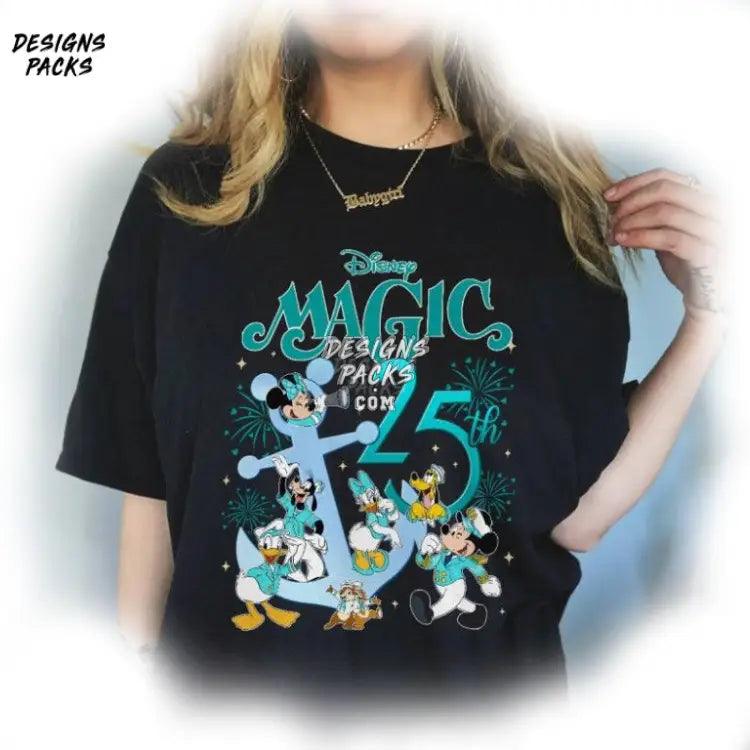 Cartoon Magic 25Th Silver Anniversary At Sea Personalized Cruise 25Th Png Design