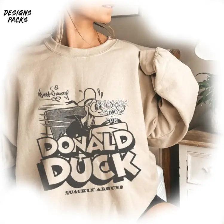 Cartoon Mickey And Friends 100 Years Of Wonder Donald Duck Quackin’ Around Png Design