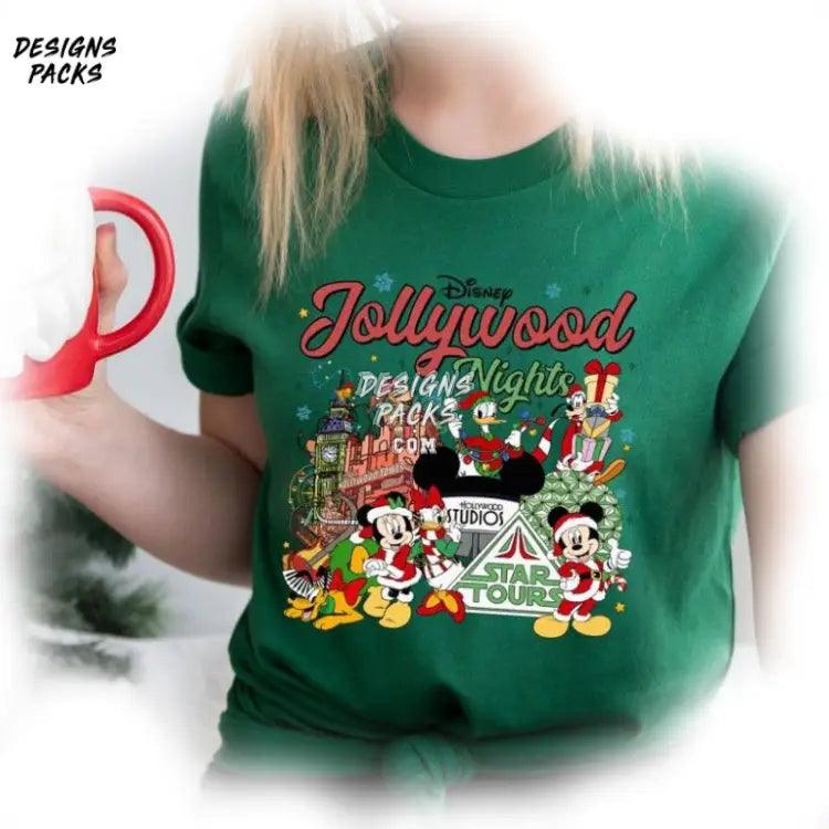 Cartoon Mickey And Friends Christmas Party Vintage Land Hollywood Studios Jollywood Nights Png