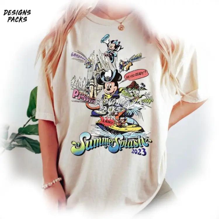 Cartoon Mickey And Friends Summer Vacation Sublimation Trip Splash Png Design