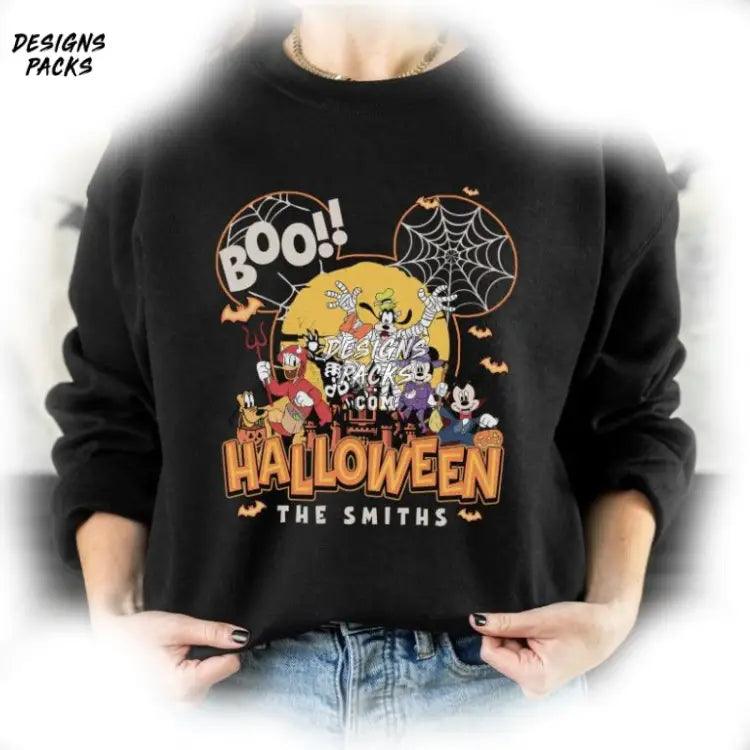 Cartoon Mickey & Friends Halloween Not So Scary Land Custom Family Sublimation Png Design